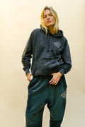 Stealth Mineral Wash Rose Cluster Hoodie