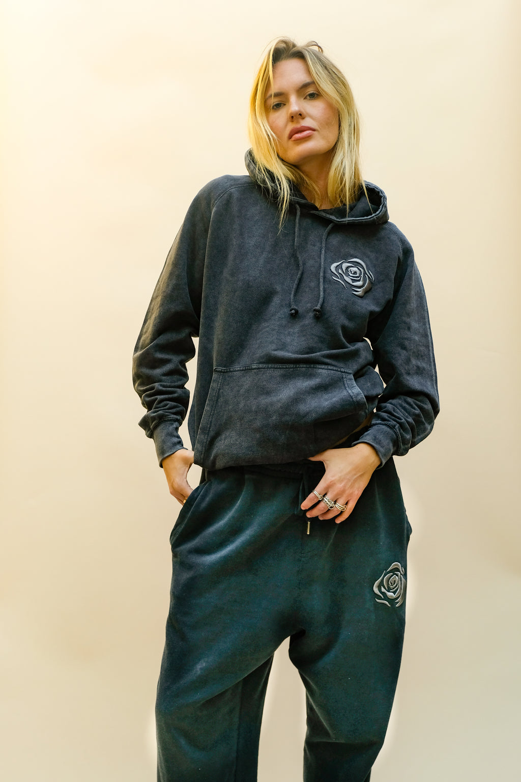 Rose Pigment Wash Joggers