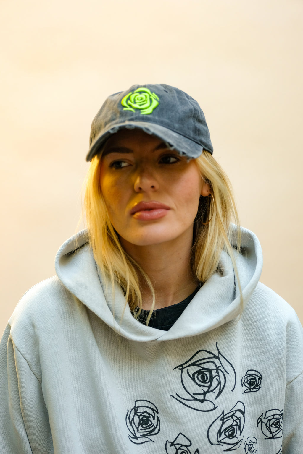 Electric Bloom Distressed Dad Cap