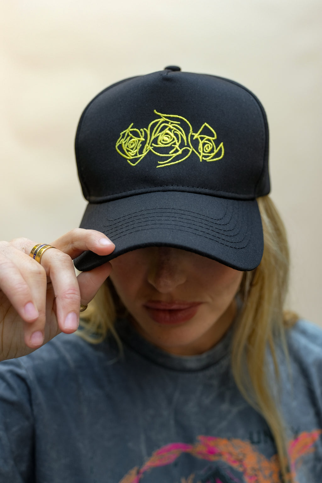 5-Panel Yellow Rose Trucker Cap