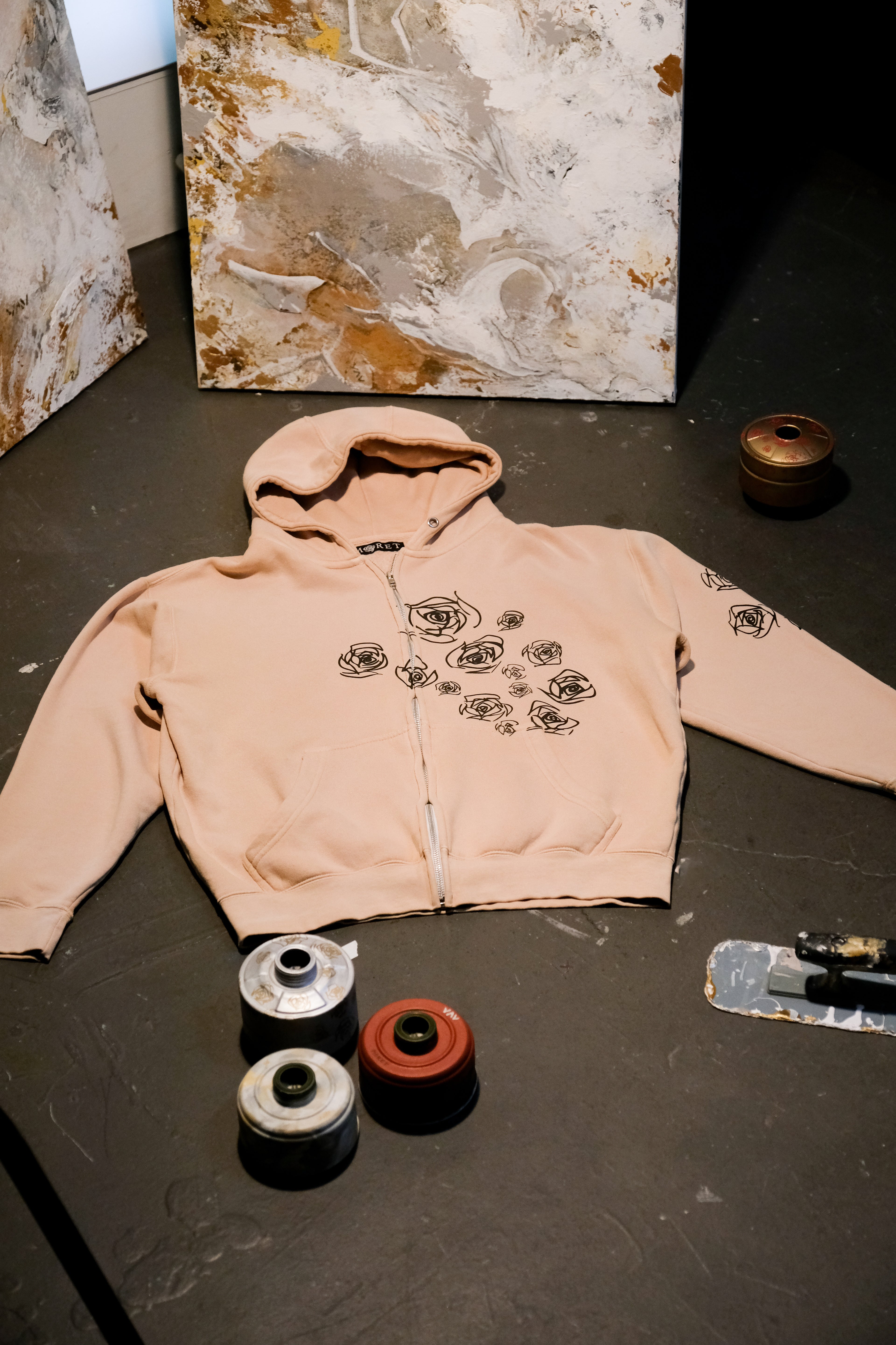 Sketch Rose Coffee Zip-Up
