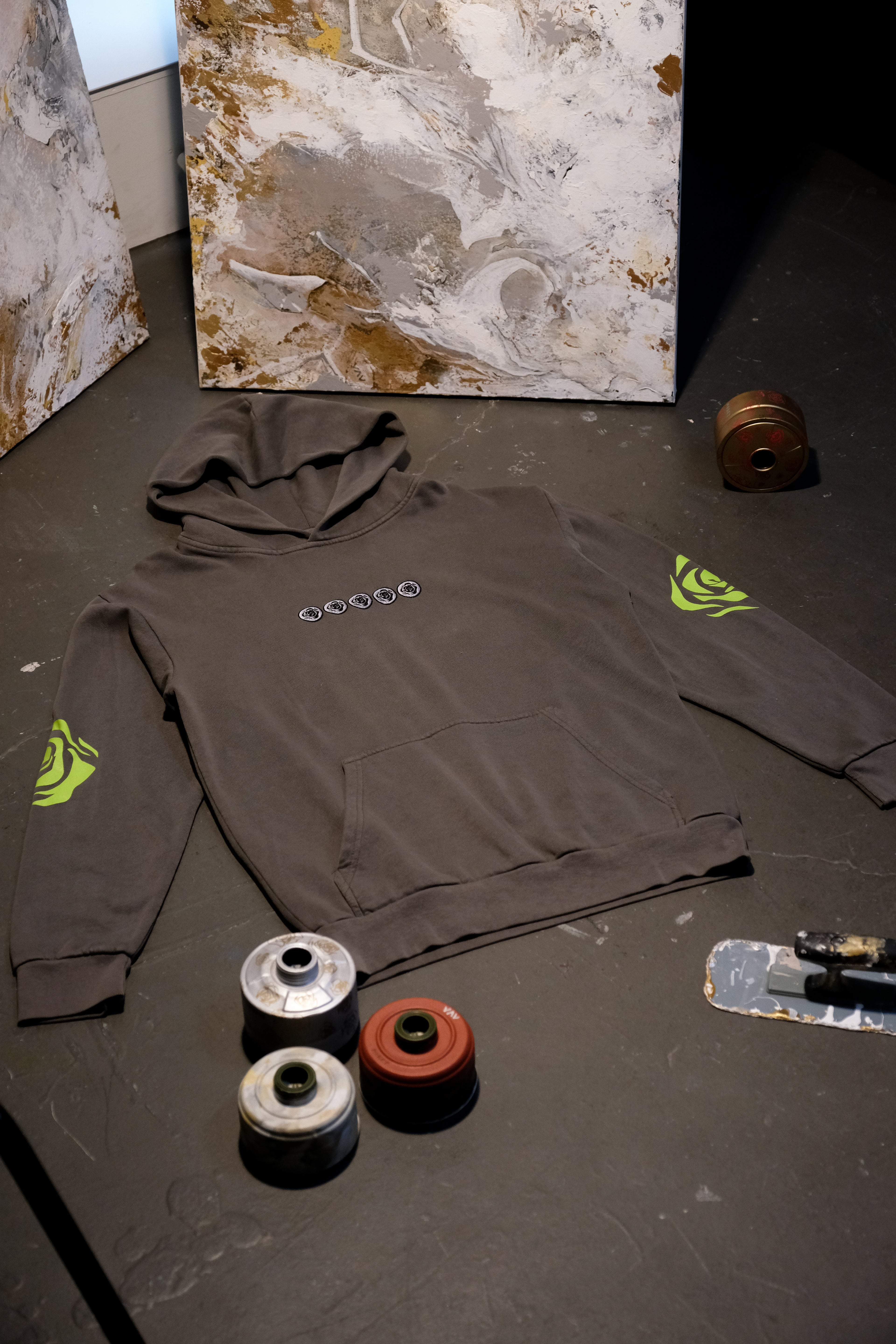 Electric Green Five Rose Tornado Hoodie