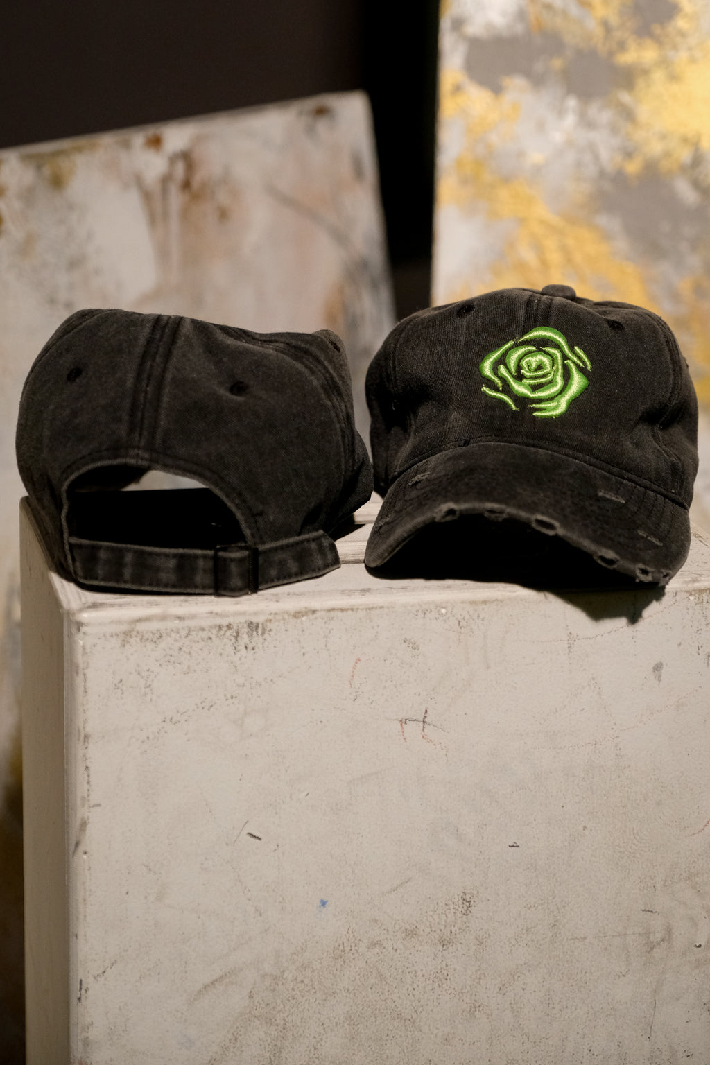 Electric Bloom Distressed Dad Cap