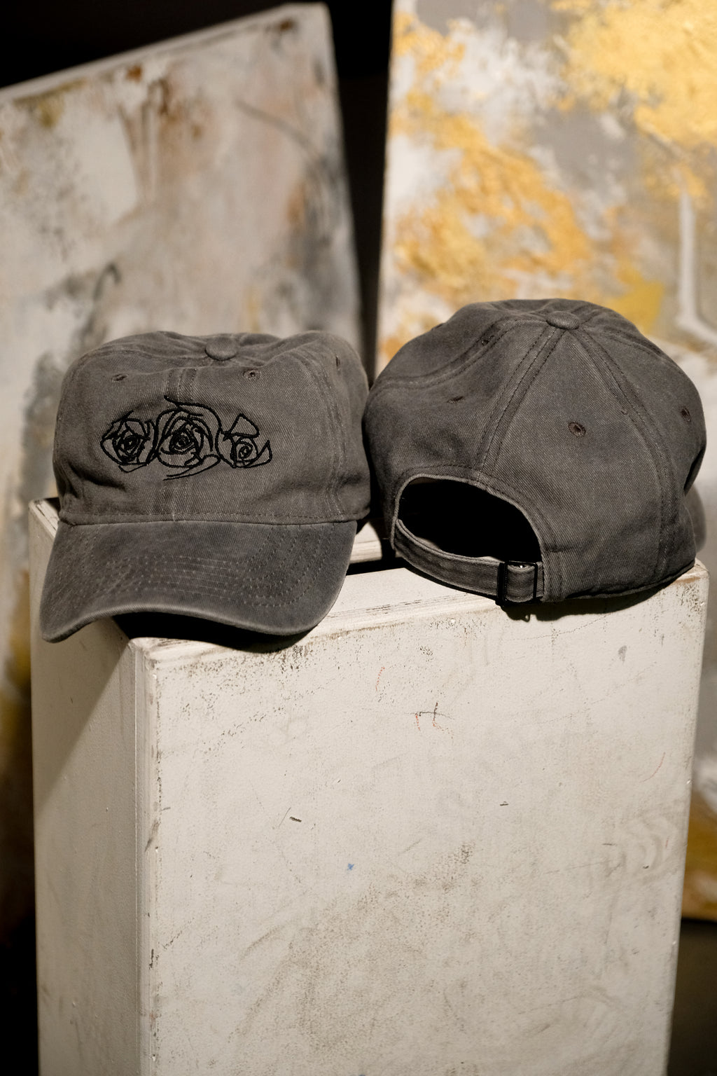 Vintage Grey Rose Dad Cap