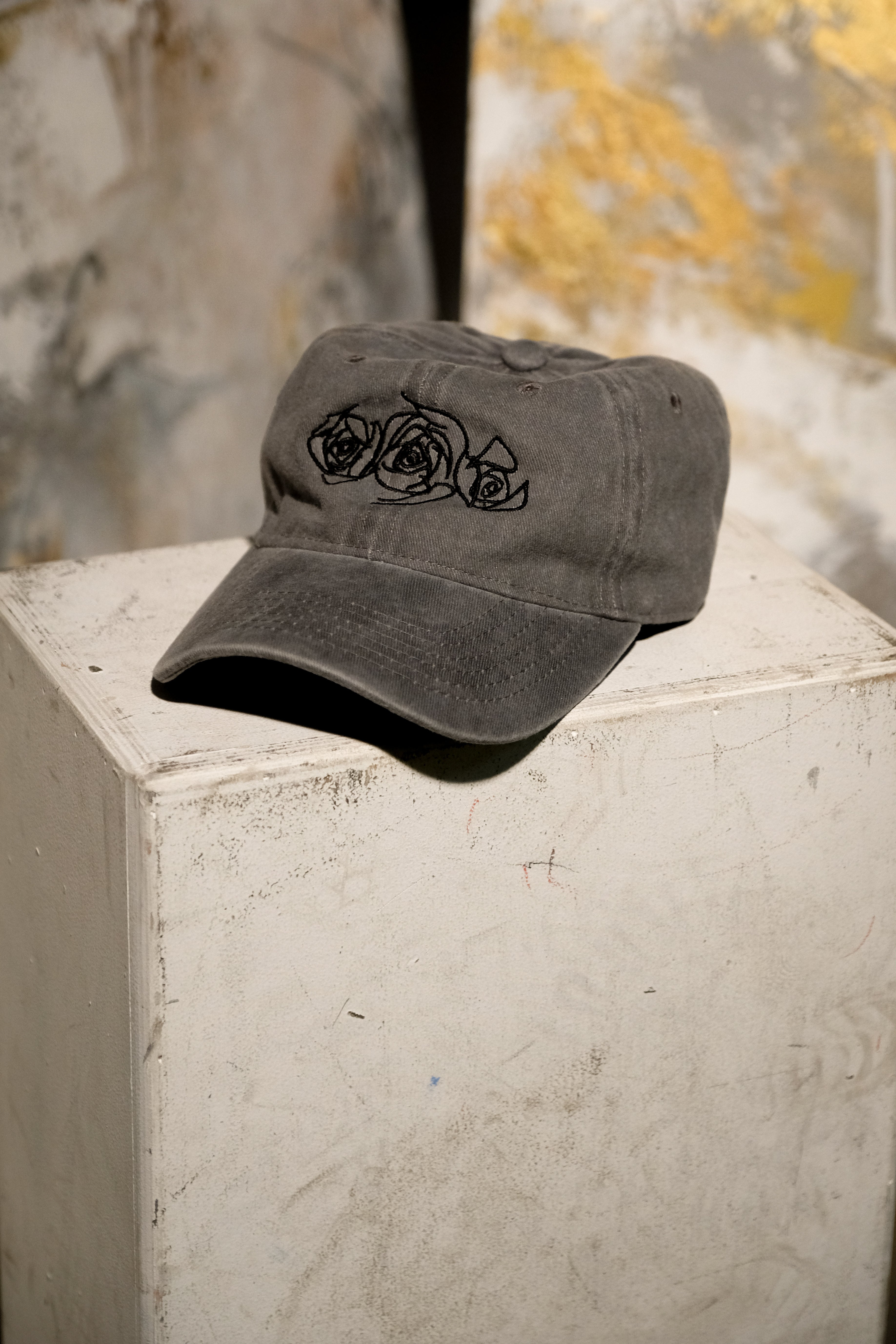 Vintage Grey Rose Dad Cap