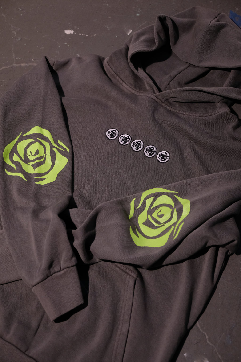 Electric Green Five Rose Tornado Hoodie