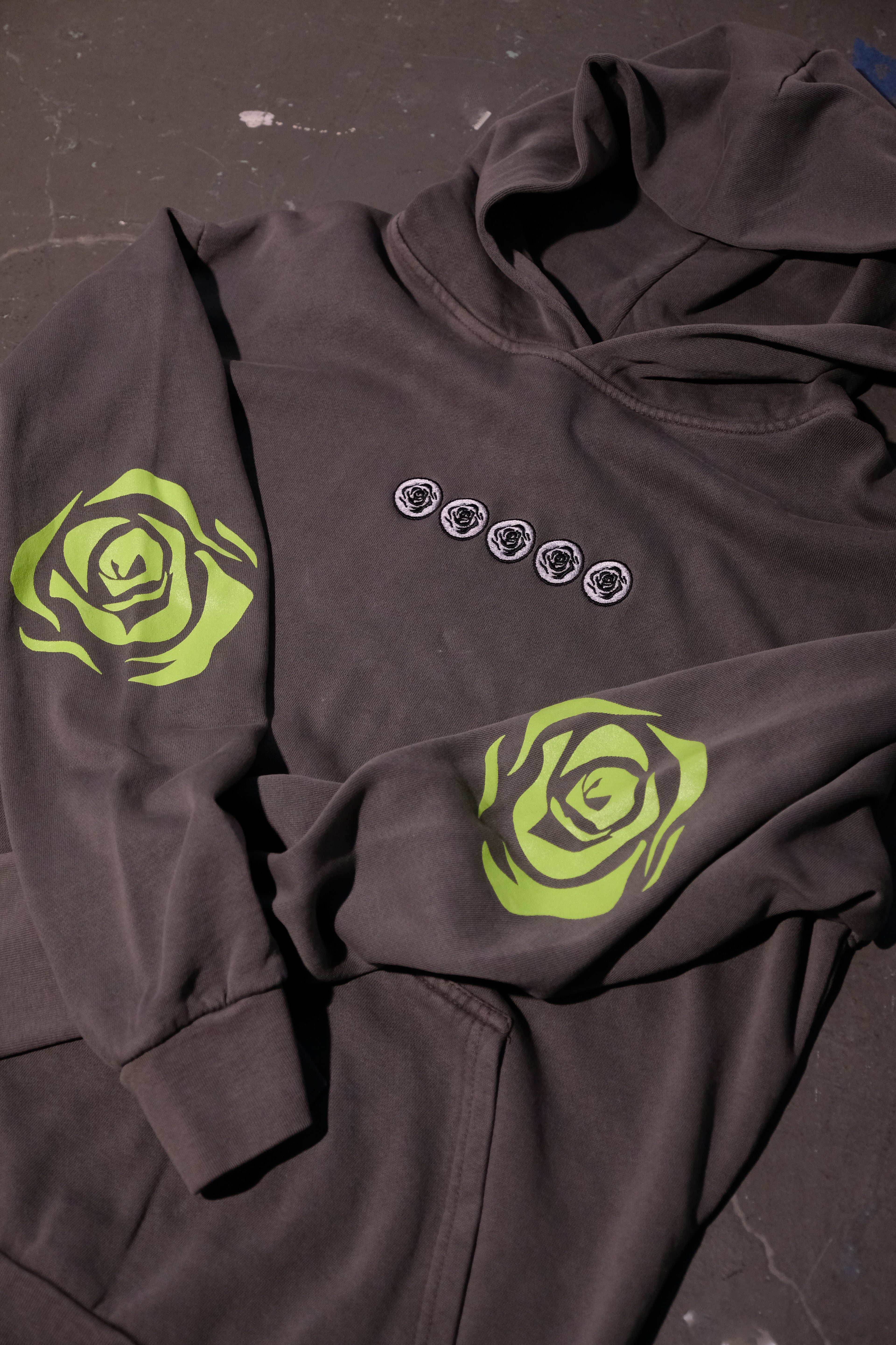 Electric Green Five Rose Tornado Hoodie