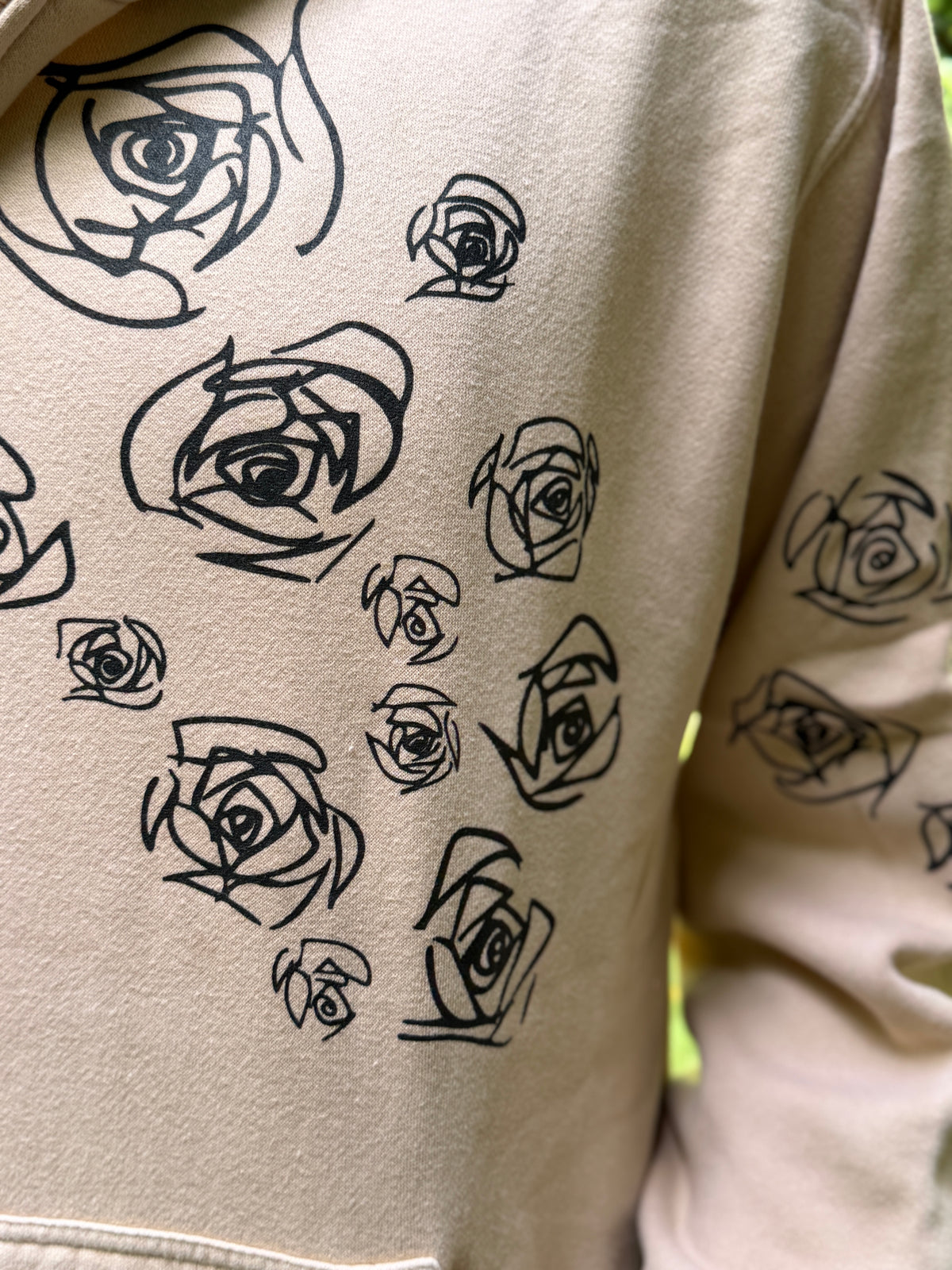 Sketch Rose Coffee Zip-Up